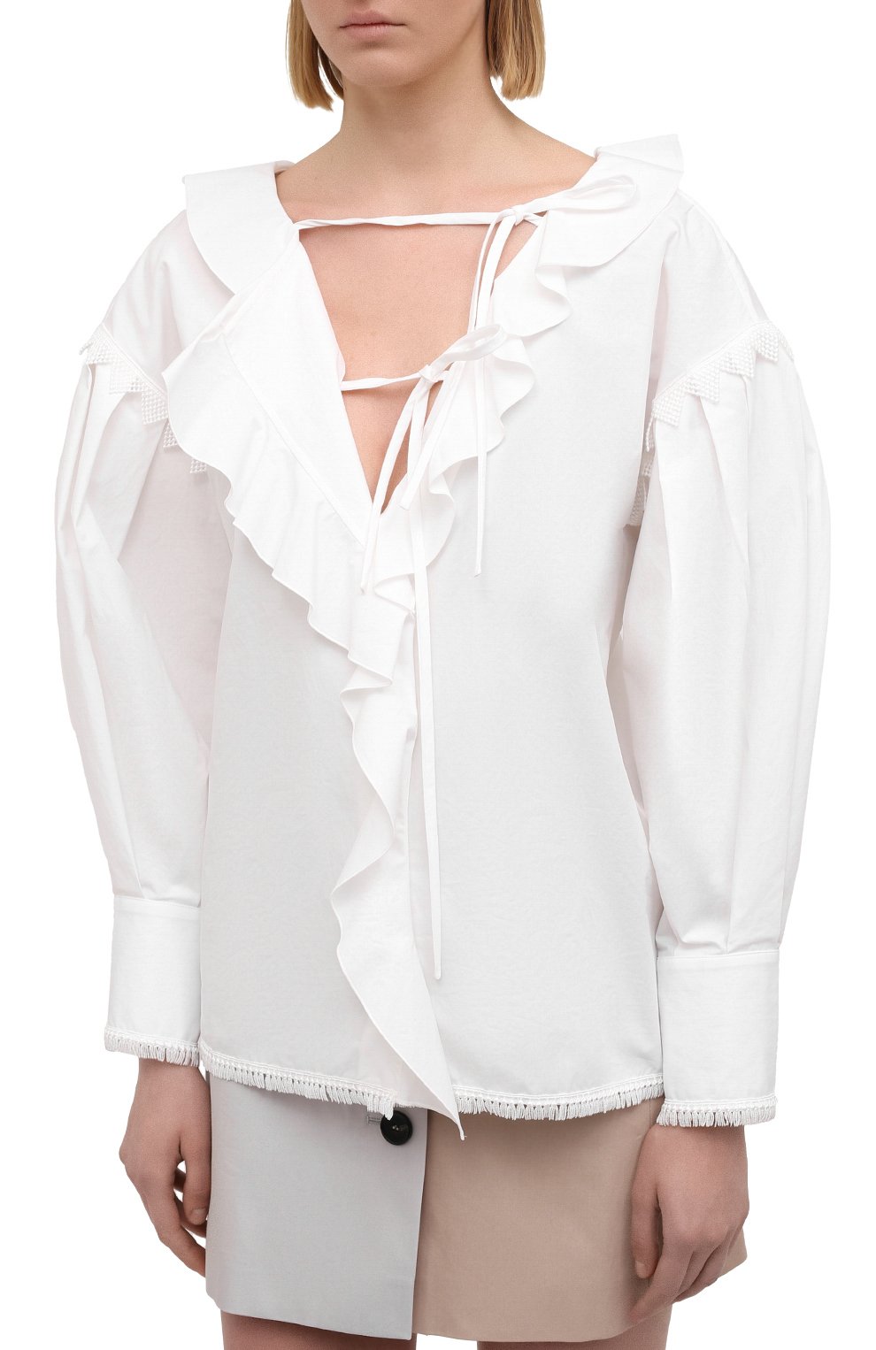Хлопковая блузка MSGM, арт. 3041MDM17 217104, фото 3