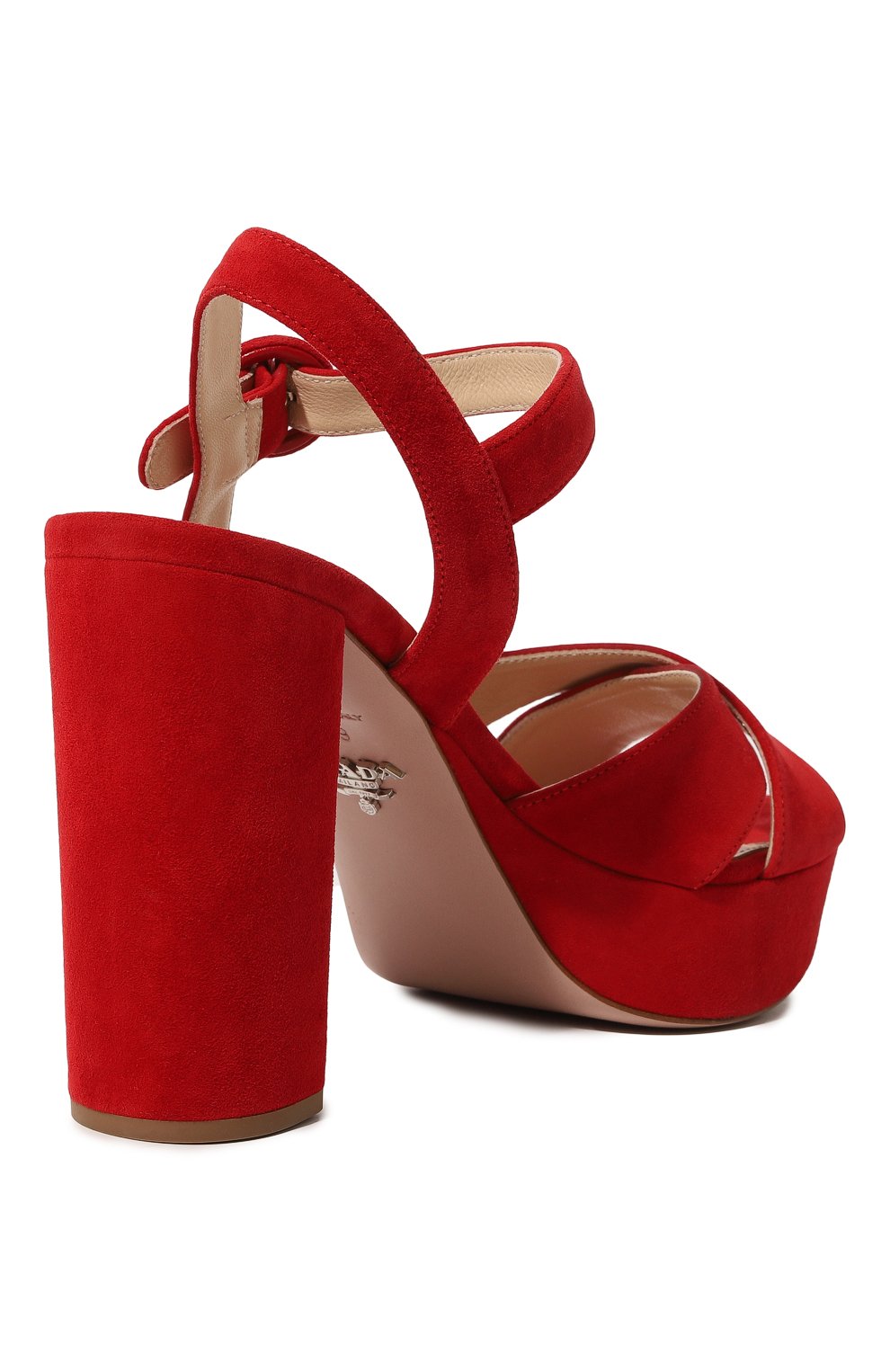 Замшевые босоножки PRADA, арт. 1XP63A-008-F0011-105, фото 5