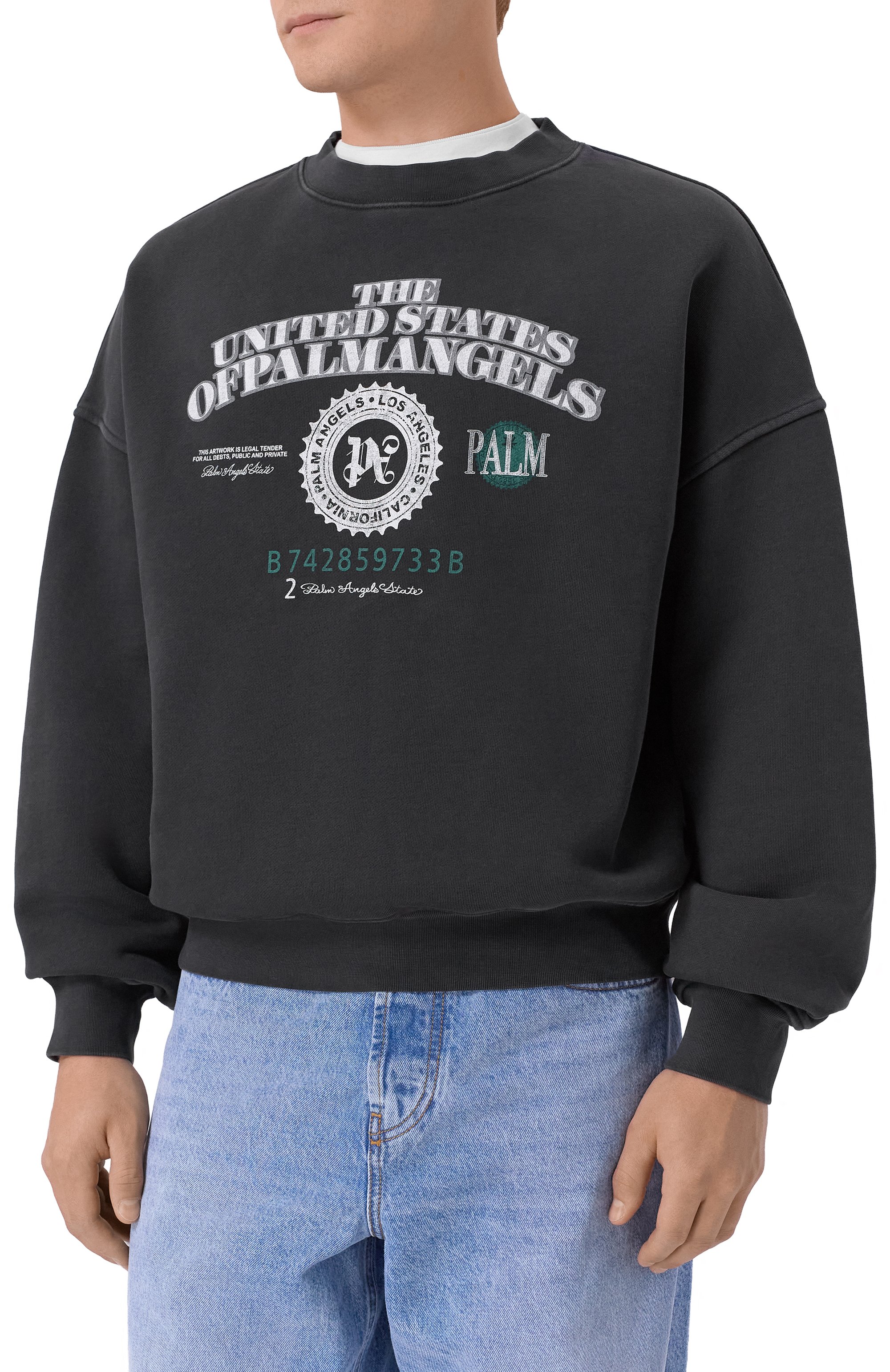 Хлопковый свитшот PALM ANGELS, арт. PMBA08JF25FLE002, фото 3