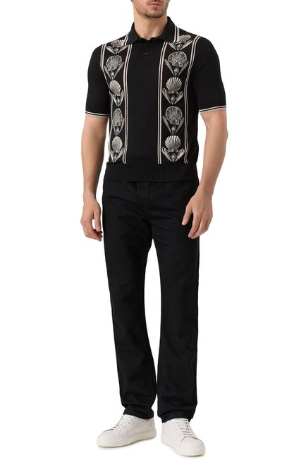 Мужская шелковое поло DOLCE & GABBANA, арт. GXZ02T/JBSLS