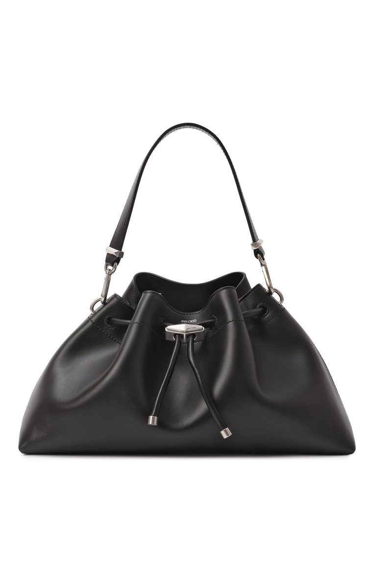 Женская сумка cinch medium JIMMY CHOO черного цвета, арт. B0N B0N BCKT E/W/HUT | Фото 1 (Размер: medium; Ремень/цепочка: На ремешке; Материал: Натуральная кожа)