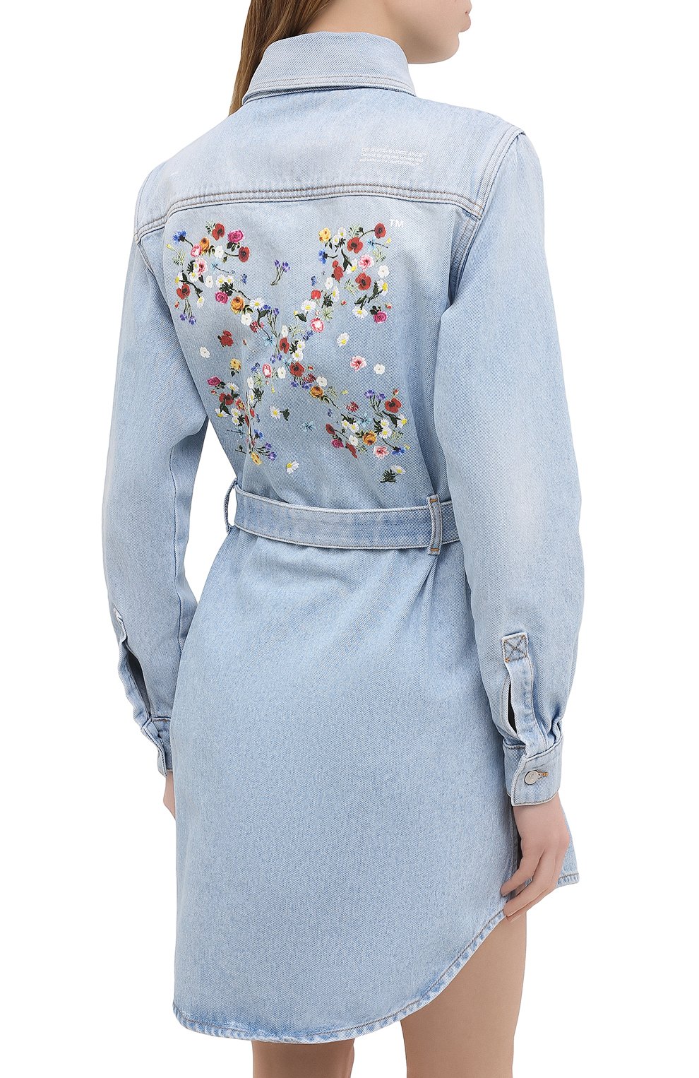 Джинсовое платье OFF-WHITE голубого цвета по цене 88350 руб., арт. 0WYM007R21DEN001, фото 4 Джинсовое платье OFF-WHITE, арт. 0WYM007R21DEN001, фото 4