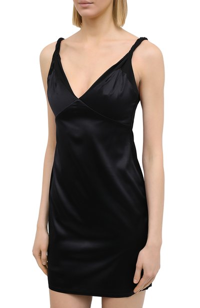 Атласное платье RTA черного цвета по цене 47050 руб., арт. WU0332-6059BLK, фото 3 Атласное платье RTA, арт. WU0332-6059BLK, фото 3