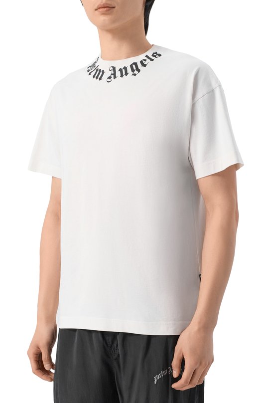 Хлопковая футболка Palm Angels PMAA109S26JER008 Белый  PMAA109S26JER008 Фото 3