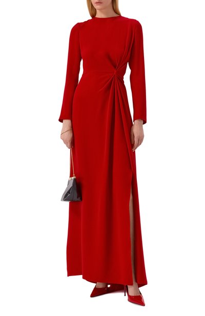 Шелковое платье VALENTINO красного цвета по цене 1355000 руб., арт. 8B3VDMY5/1MM, фото 2 Шелковое платье VALENTINO, арт. 8B3VDMY5/1MM, фото 2