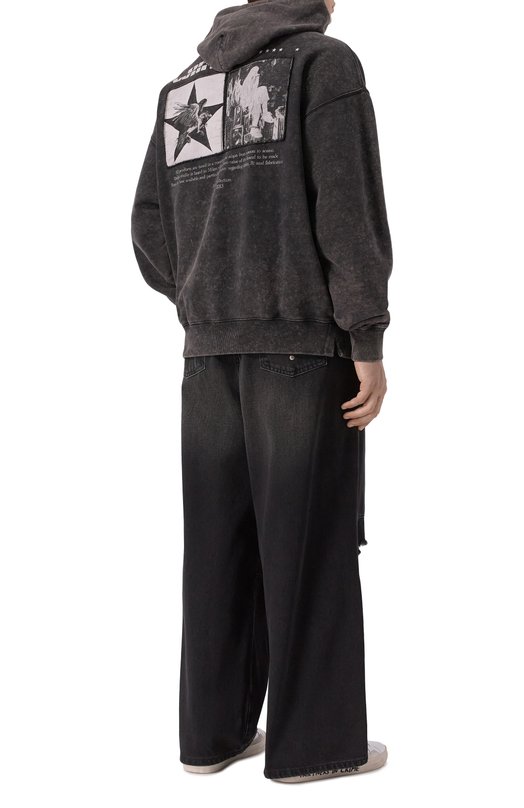 Хлопковое худи Off-White 0MBB085F25FLE005 Серый  0MBB085F25FLE005 Фото 2