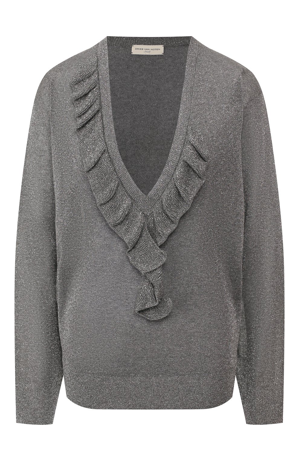 Пуловер из вискозы DRIES VAN NOTEN серебряного цвета по цене 62500 руб., арт. 201-31220-9700, фото 1 Пуловер из вискозы DRIES VAN NOTEN, арт. 201-31220-9700, фото 1