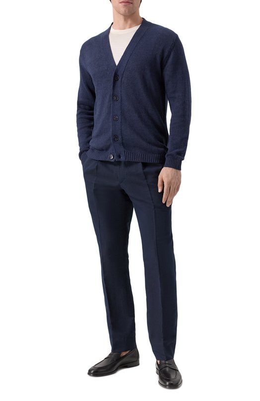 Брюки изо льна и хлопка Brioni RPC20M-PA106 Синий  RPC20M-PA106 Фото 2