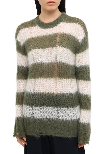 Шерстяной свитер GOLDEN GOOSE DELUXE BRAND хаки цвета по цене 41050 руб., арт. GWP00183.P000217, фото 3 Шерстяной свитер GOLDEN GOOSE DELUXE BRAND, арт. GWP00183.P000217, фото 3