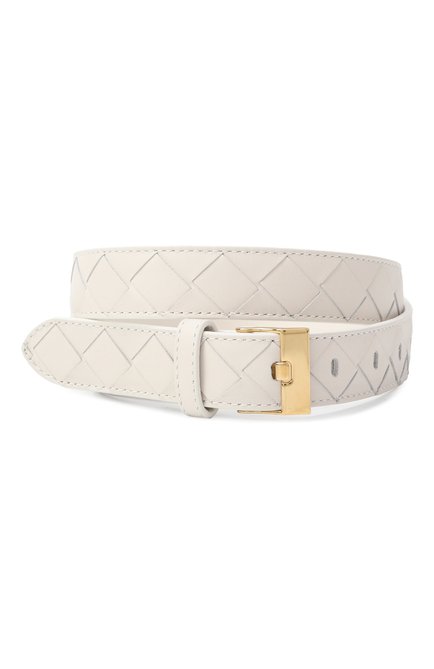 Женский кожаный ремень BOTTEGA VENETA белого цвета, арт. 799048/V4R43 | Фото 1 (Материал: Натуральная кожа; Нос: Не проставлено; Автоматизация состава: Проставлено)