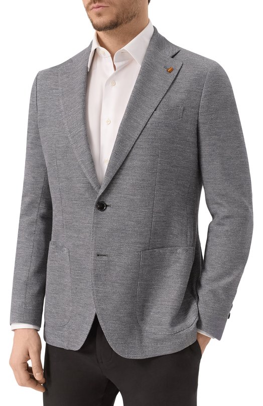 Пиджак изо льна и хлопка Sartoria Latorre JEF74/JH163 Серый  JEF74/JH163 Фото 5