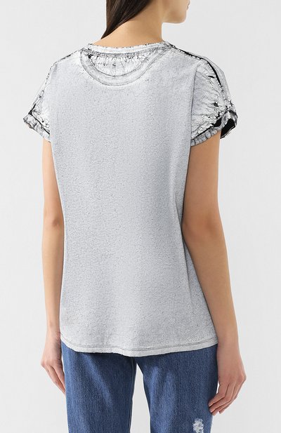 Футболка из смеси вискозы и льна BALMAIN серого цвета по цене 106500 руб., арт. RF11055/J062, фото 4 Футболка из смеси вискозы и льна BALMAIN, арт. RF11055/J062, фото 4