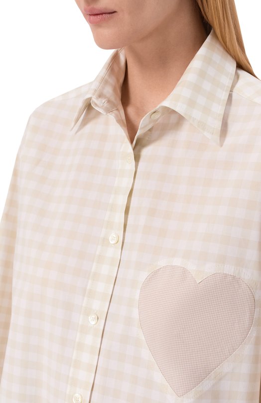 Хлопковая рубашка Moschino A0205/0536 Кремовый  A0205/0536 Фото 5