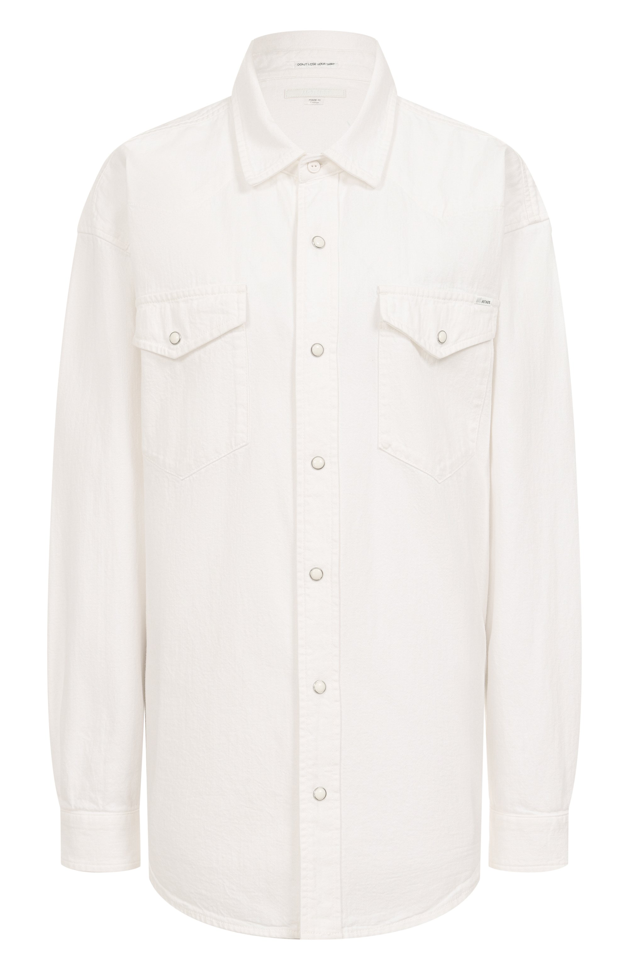 Джинсовая рубашка MOTHER молочного цвета по цене 41050 руб., арт. 21306-1494, фото 1 Джинсовая рубашка MOTHER, арт. 21306-1494, фото 1