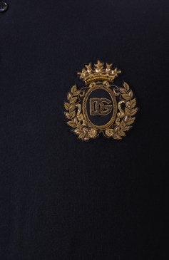 Мужское хлопковое поло DOLCE & GABBANA темно-синего цвета, арт. GXZ02Z/JBCG3 | Фото 6 (Рукава: Короткие; Драгоценные камни: Проставлено; Материал внешний: Хлопок; Длина (для топов): Стандартные; Материал сплава: Проставлено; Принт: Без принта; Стили: Кэжуэл; Кросс-КТ: Трикотаж; Застежка: Пуговицы)
