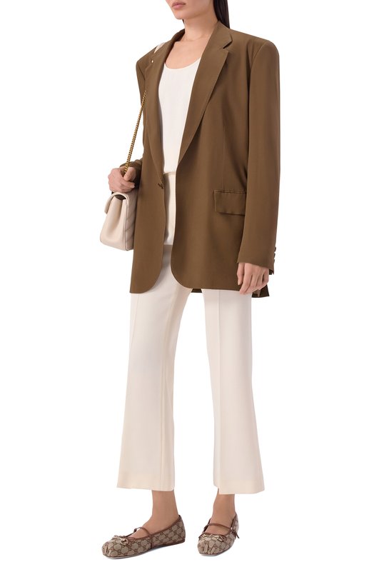 Текстильные балетки Horsebit Gucci 814321/FAD6C Коричневый  814321/FAD6C Фото 3