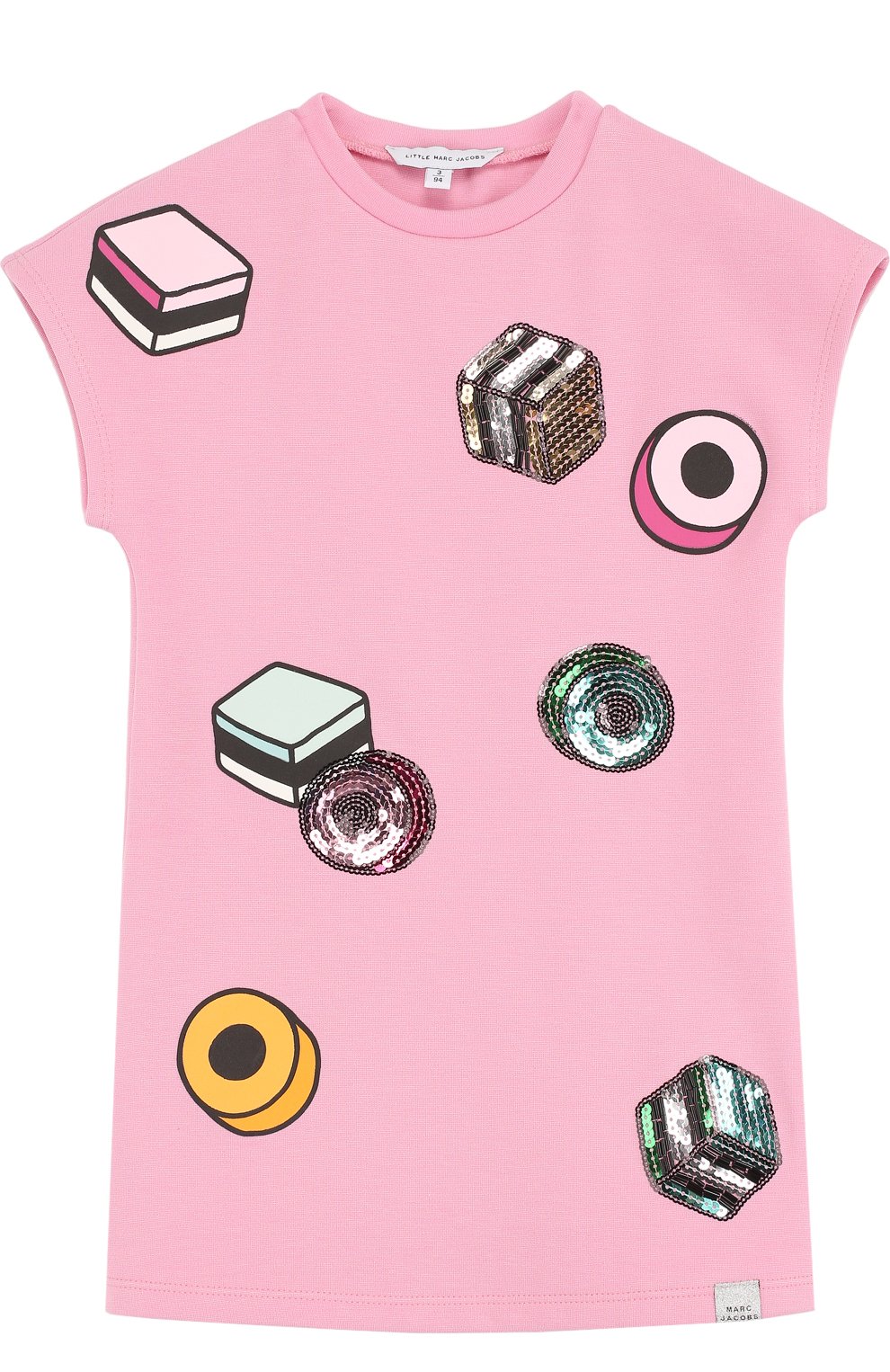 Мини-платье джерси с принтом и пайетками MARC JACOBS (THE), арт. W12218/2A-5A, фото 1