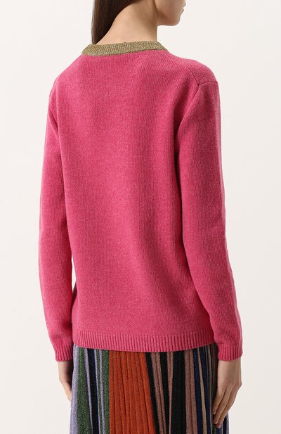Шерстяной пуловер прямого кроя с круглым вырезом GUCCI, арт. 503897/X9Q11, фото 4