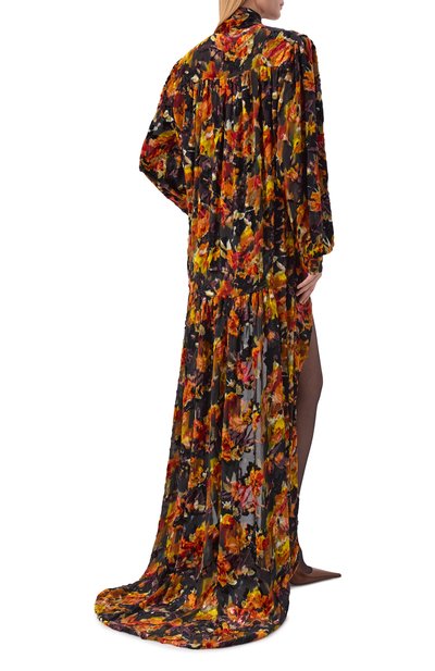 Шелковое платье SAINT LAURENT разноцветного цвета по цене 995000 руб., арт. 840789/Y268T, фото 3 Шелковое платье SAINT LAURENT, арт. 840789/Y268T, фото 3