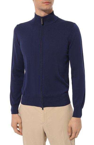 Хлопковый кардиган CANALI синего цвета по цене 52750 руб., арт. C0022/MK00145, фото 3 Хлопковый кардиган CANALI, арт. C0022/MK00145, фото 3