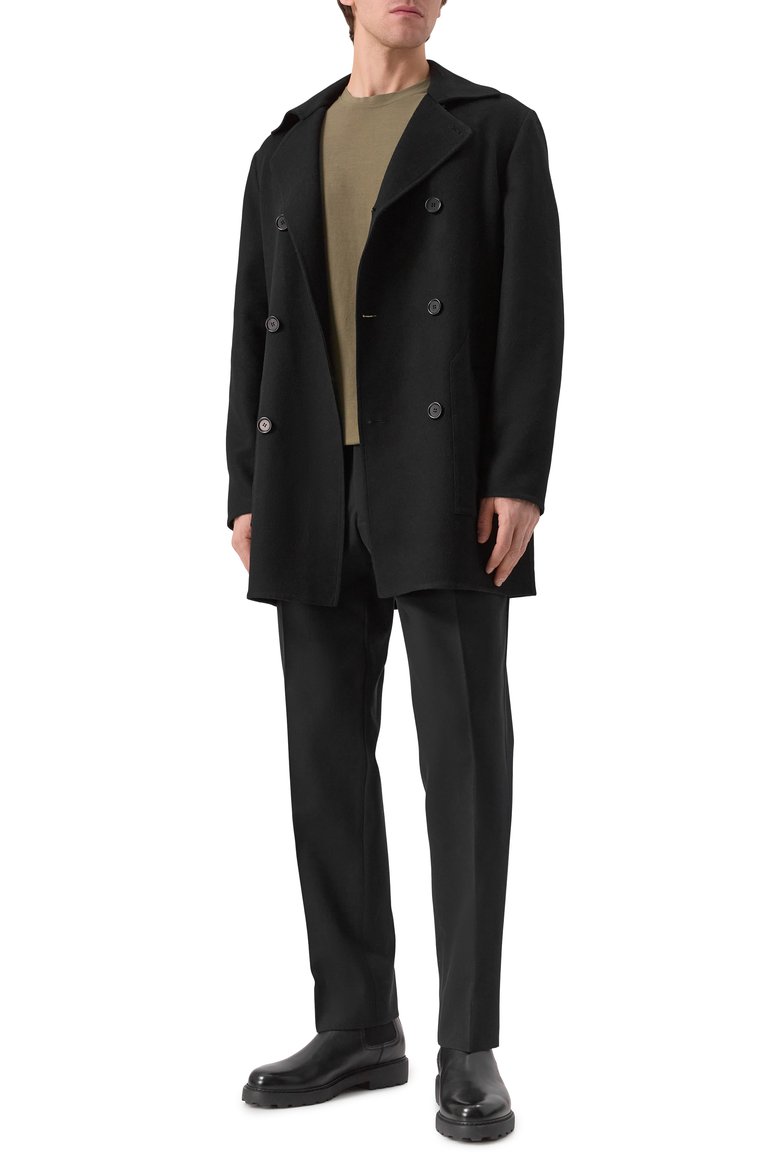 Мужские брюки из хлопка и шерсти ZEGNA черного цвета, арт. TP45/UFI04A9 | Фото 2 (Материал внешний: Шерсть, Хлопок; Длина (брюки, джинсы): Стандартные; Случай: Повседневный, Формальный; Стили: Кэжуэл, Классический)