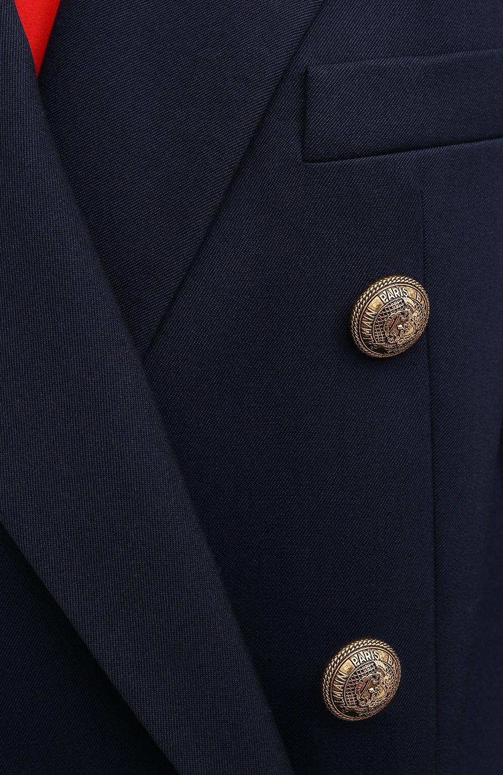 Шерстяное пальто BALMAIN темно-синего цвета по цене 298000 руб., арт. UF09578/132L, фото 6 Шерстяное пальто BALMAIN, арт. UF09578/132L, фото 6
