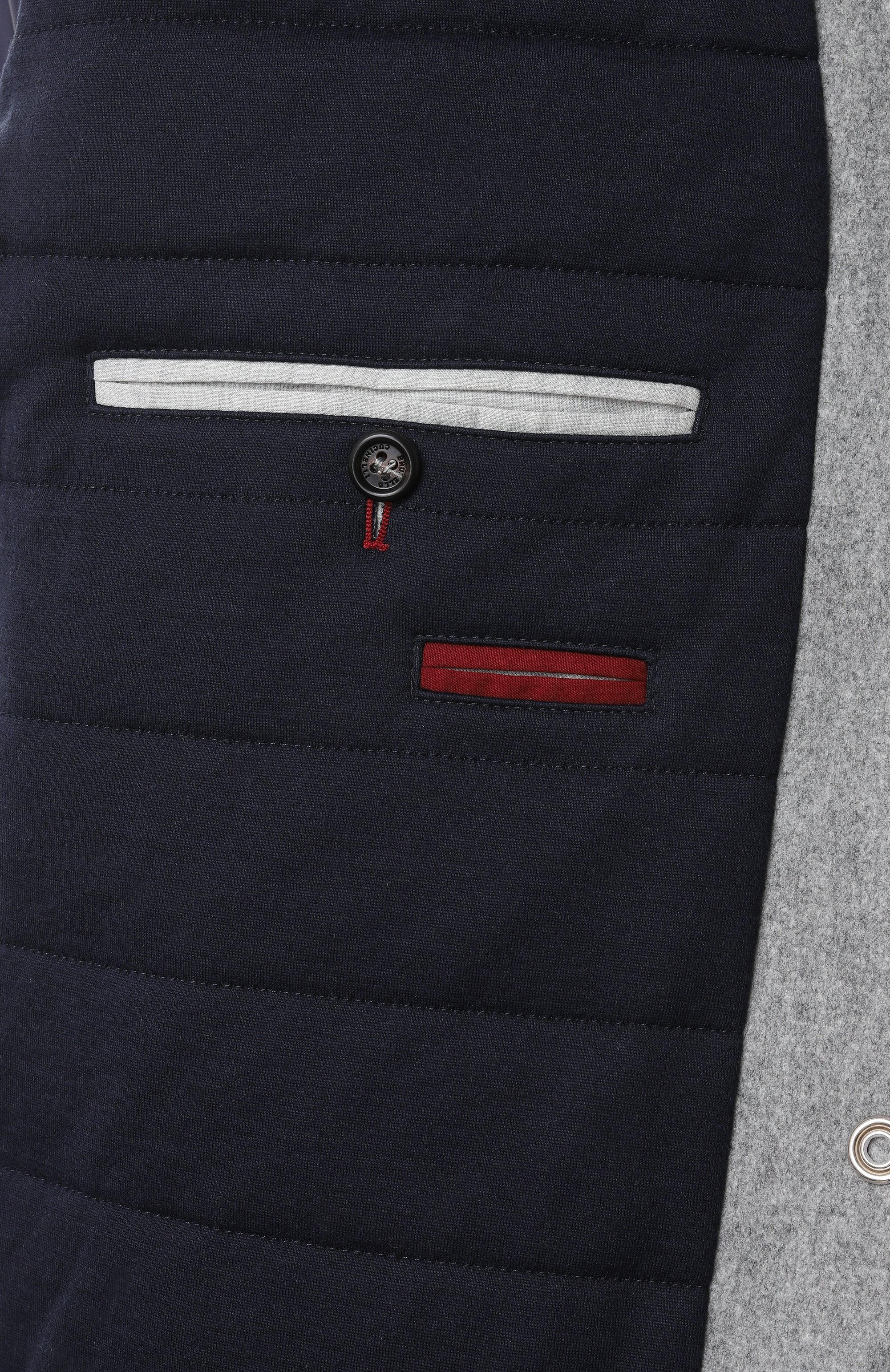 Утепленная куртка-рубашка BRUNELLO CUCINELLI серого цвета по цене 521000 руб., арт. MM4636447, фото 7 Утепленная куртка-рубашка BRUNELLO CUCINELLI, арт. MM4636447, фото 7