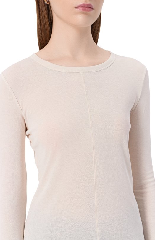 Хлопковый лонгслив Weekend Max Mara VINCITA Кремовый  VINCITA Фото 5