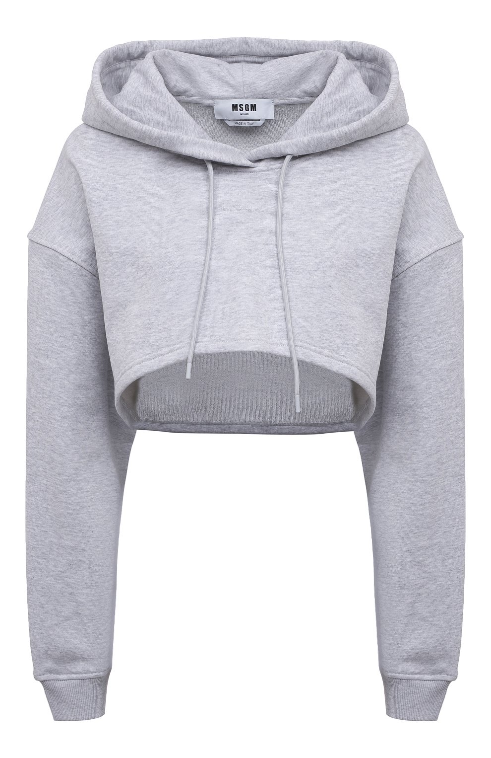 Хлопковое худи MSGM светло-серого цвета по цене 19950 руб., арт. 3242MDM175 227297, фото 1 Хлопковое худи MSGM, арт. 3242MDM175 227297, фото 1