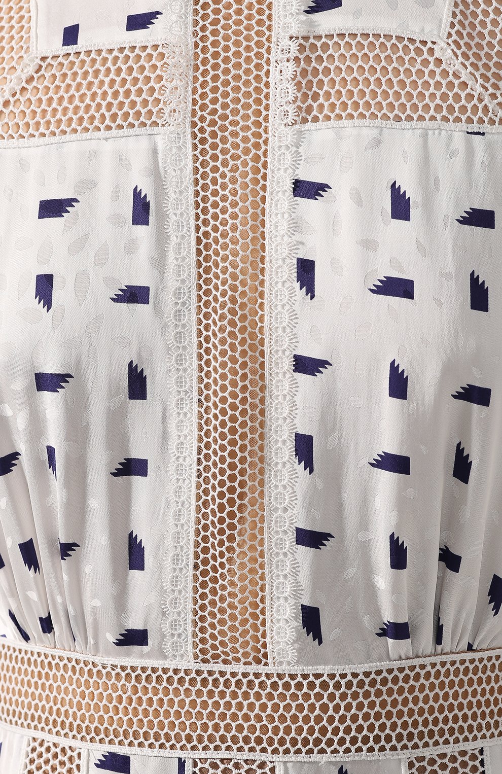 Платье-миди SELF-PORTRAIT белого цвета по цене 52100 руб., арт. RS20-023, фото 5 Платье-миди SELF-PORTRAIT, арт. RS20-023, фото 5