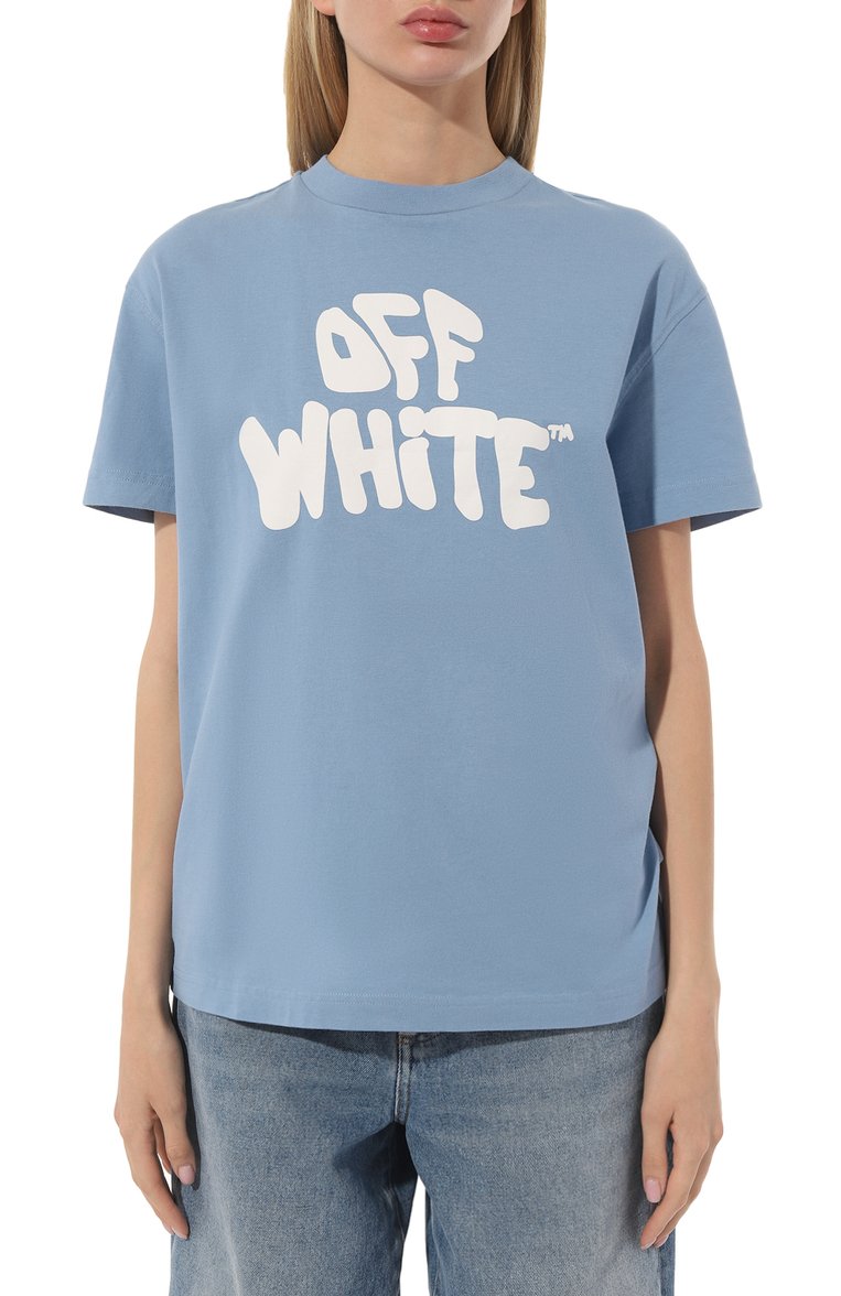 Хлопковая футболка OFF-WHITE, арт. OWAA089S23JER0174001, фото 1