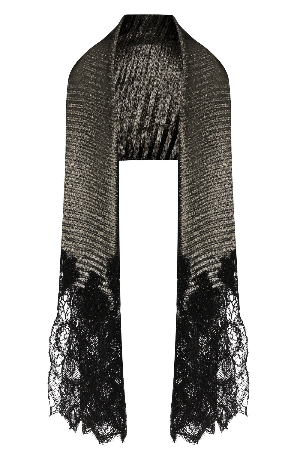 Плиссированный шарф с кружевной вставкой VALENTINO, арт. QT2EEA00/UVK, фото 1