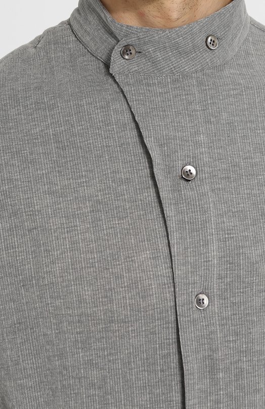 Рубашка из вискозы с воротником мандарин Giorgio Armani 8WGCCZ0D/JZ039 Серый  8WGCCZ0D/JZ039 Фото 5
