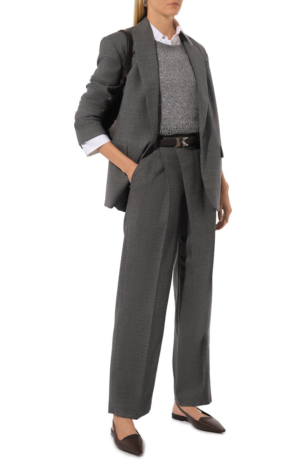 Шерстяные брюки BRUNELLO CUCINELLI, арт. MP116P8668, фото 2