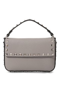Женская сумка rockstud small VALENTINO светло-серого цвета, арт. 5W0P0W07/FID | Фото 1 (Материал: Натуральная кожа; Материал сплава: Проставлено; Драгоценные камни: Проставлено; Размер: small; Ремень/цепочка: На ремешке)