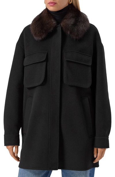 Пальто из шерсти и кашемира с отделкой из соболя MVST, арт. M25.1PW.0001, фото 3