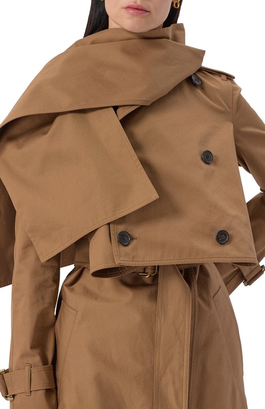 Хлопковый тренч Burberry 8106350 Коричневый  8106350 Фото 5
