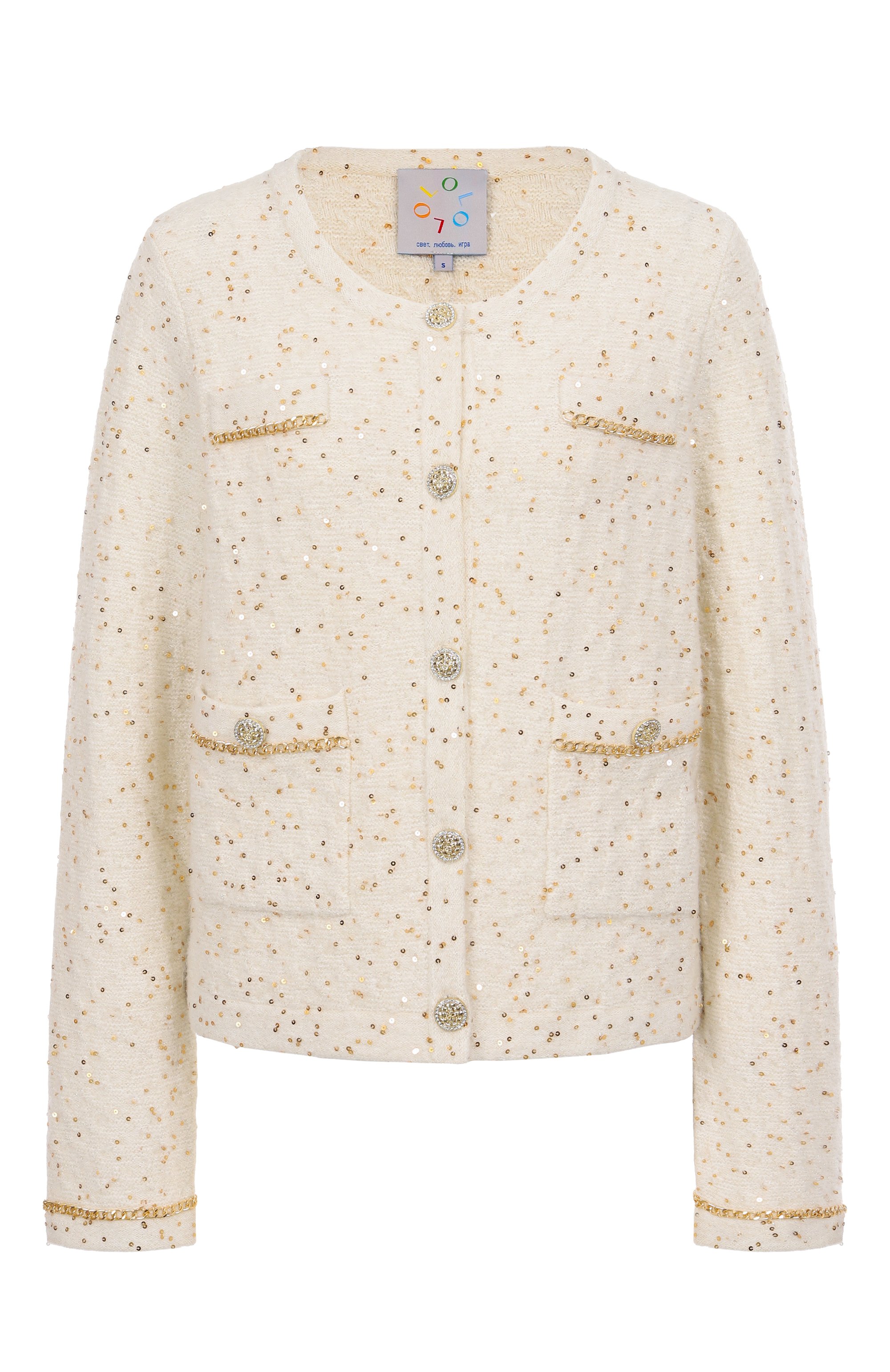 Кардиган с отделкой пайетками OLOLOL, арт. OLKNC024/101/BASE, фото 1