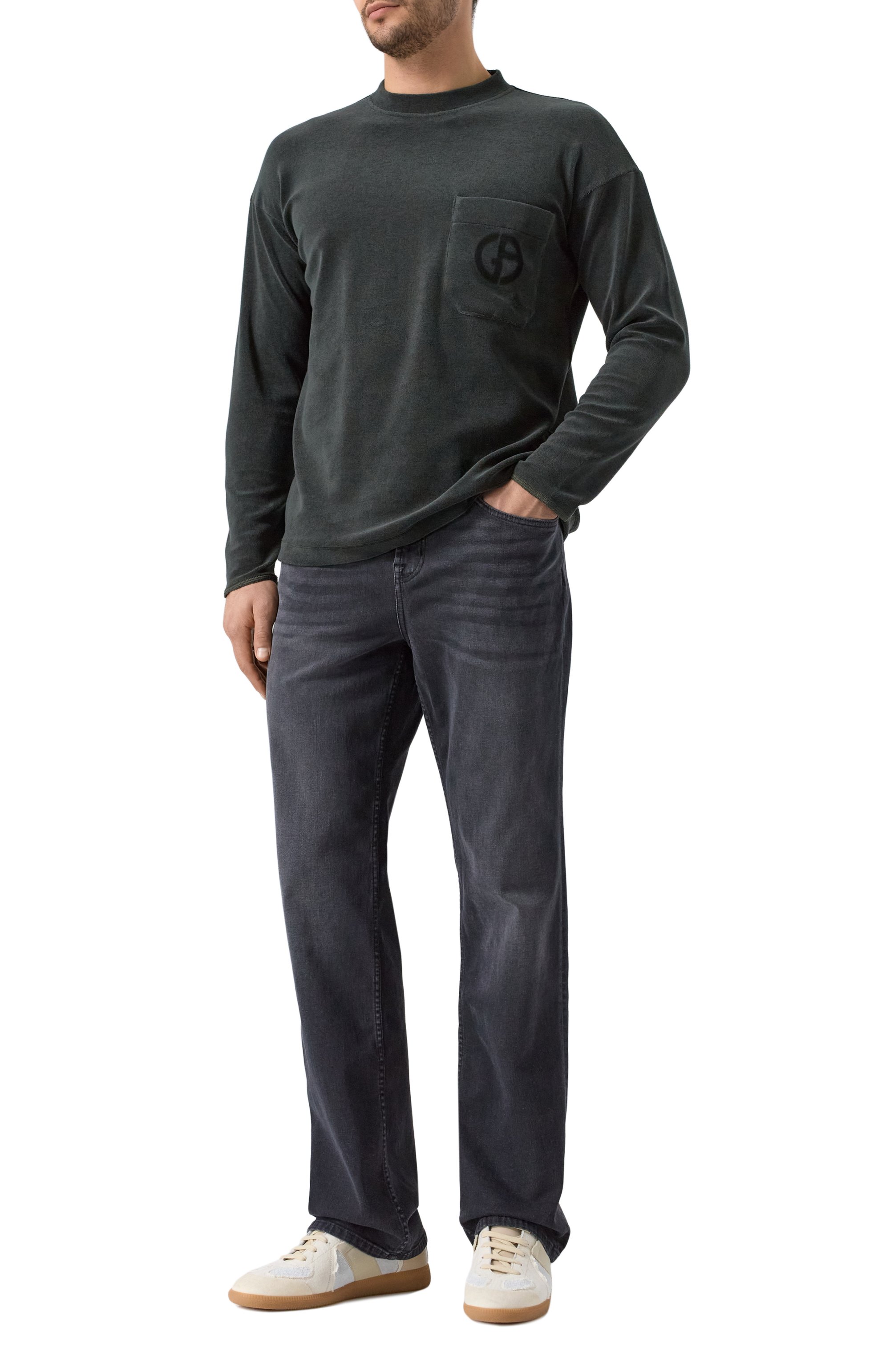 Хлопковый лонгслив GIORGIO ARMANI, арт. GM001249/TE13896, фото 2