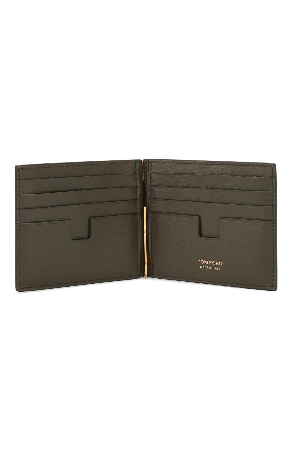 Кожаный зажим для купюр TOM FORD хаки цвета по цене 52850 руб., арт. Y0231T-LCL053, фото 3 Кожаный зажим для купюр TOM FORD, арт. Y0231T-LCL053, фото 3
