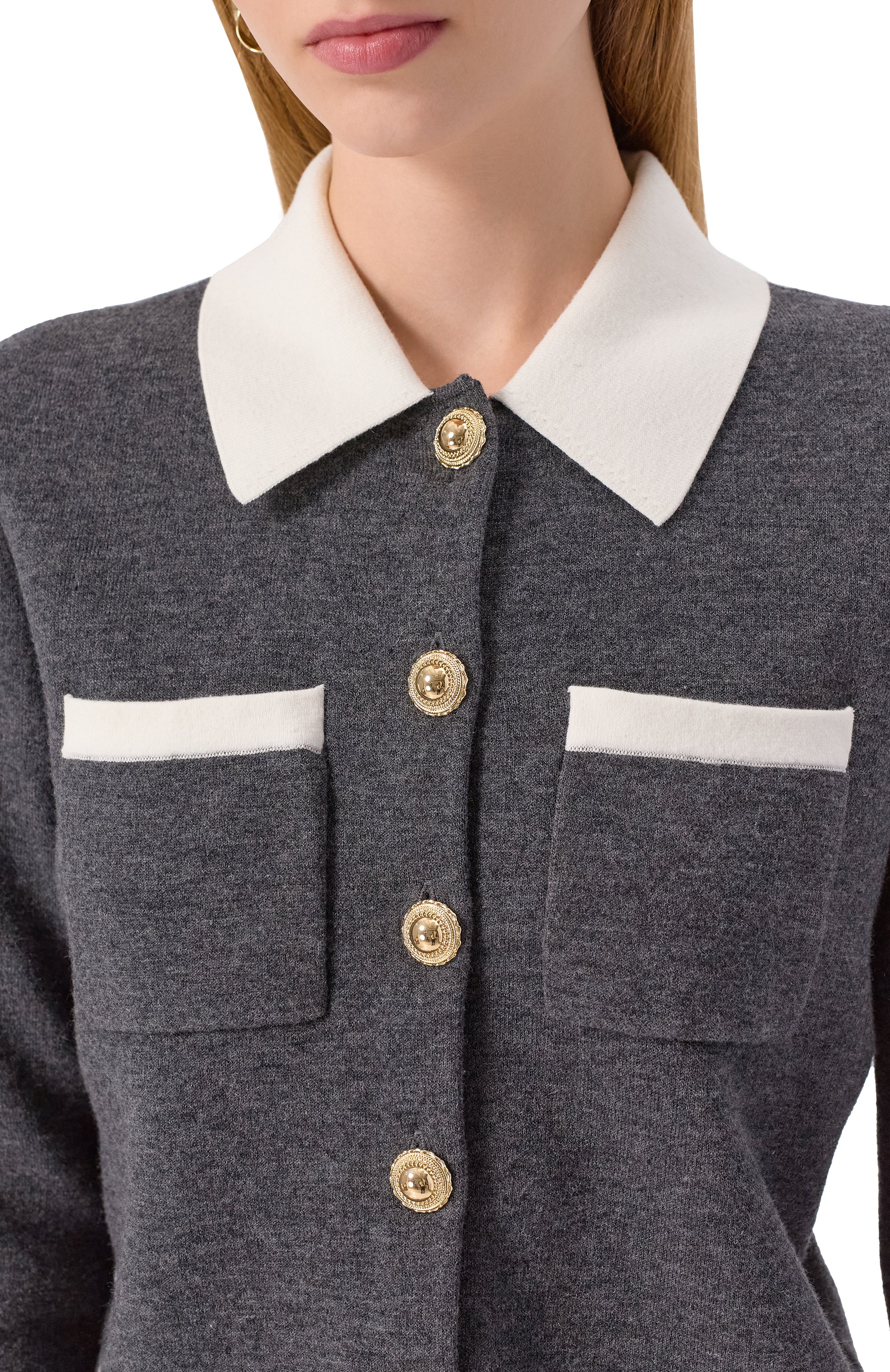 Кардиган из шерсти и кашемира SELF-PORTRAIT, арт. PF25-048C-GR, фото 5