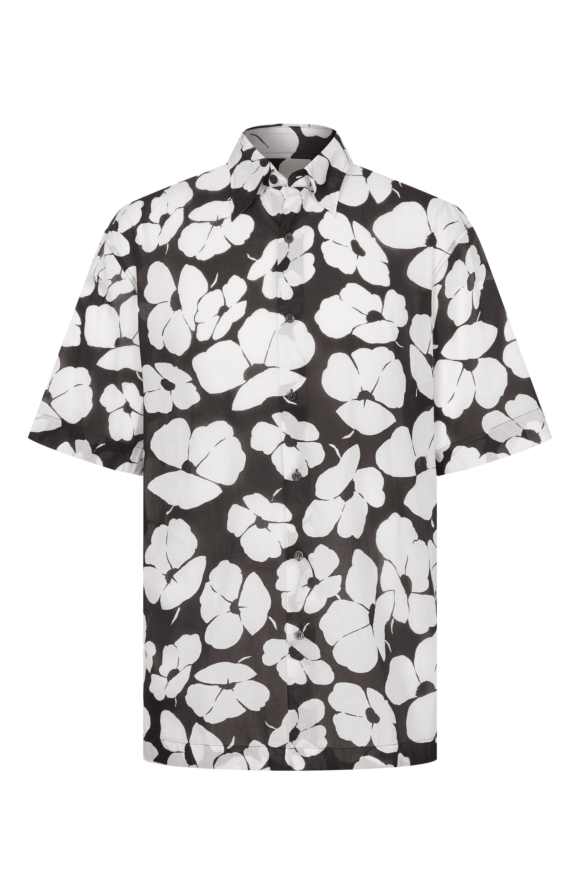 Хлопковая рубашка DRIES VAN NOTEN черно-белого цвета по цене 99500 руб., арт. 020700/3069, фото 1 Хлопковая рубашка DRIES VAN NOTEN, арт. 020700/3069, фото 1