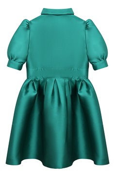 Детское платье ELIE SAAB JUNIOR зеленого цвета, арт. EFAB012 TS0807/10A-12A | Фото 2 (Драгоценные камни: Проставлено; Материал сплава: Проставлено; Материал подклада: Купро; Материал внешний: Синтетический материал; Рукава: Короткие; Случай: Вечерний; Ростовка одежда: 12 лет | 152 см, 10 - 11 лет | 140 - 146см)