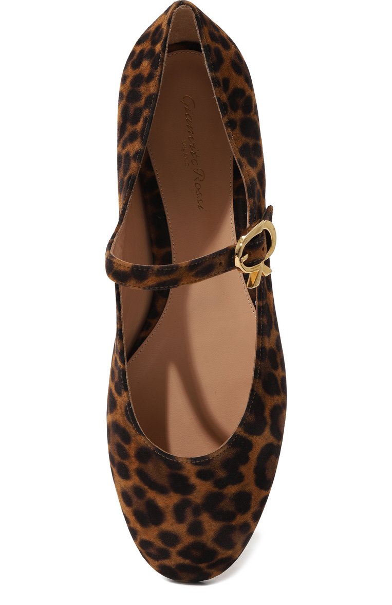 Женские балетки mary ribbon 05 GIANVITO ROSSI леопардового цвета, арт. G22164.05CU0.CMDALLP | Фото 6 (Драгоценные камни: Проставлено; Материал внутренний: Натуральная кожа; Подошва: Плоская; Каблук высота: Низкий; Материал сплава: Проставлено; Материал внешний: Натуральная кожа)