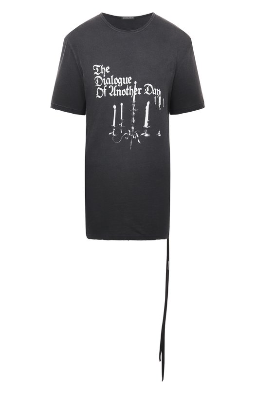 Хлопковая футболка Ann Demeulemeester B0012877/FA637 Серый B0012877/FA637