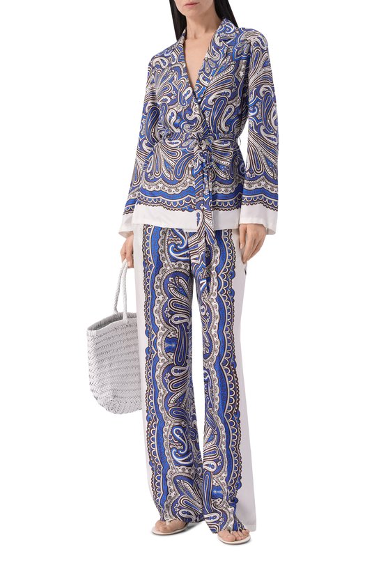 Шелковый жакет P.A.R.O.S.H. D420462/SKINDY Синий  D420462/SKINDY Фото 2