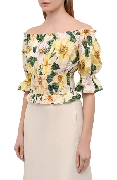 Хлопковый топ DOLCE & GABBANA, арт. F74R0T/HS5IA, фото 3
