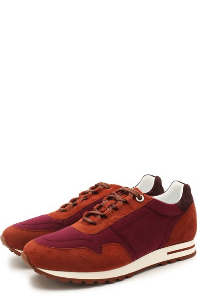 Замшевые кроссовки с отделкой из кашемира LORO PIANA, арт. FAG3631, фото 1