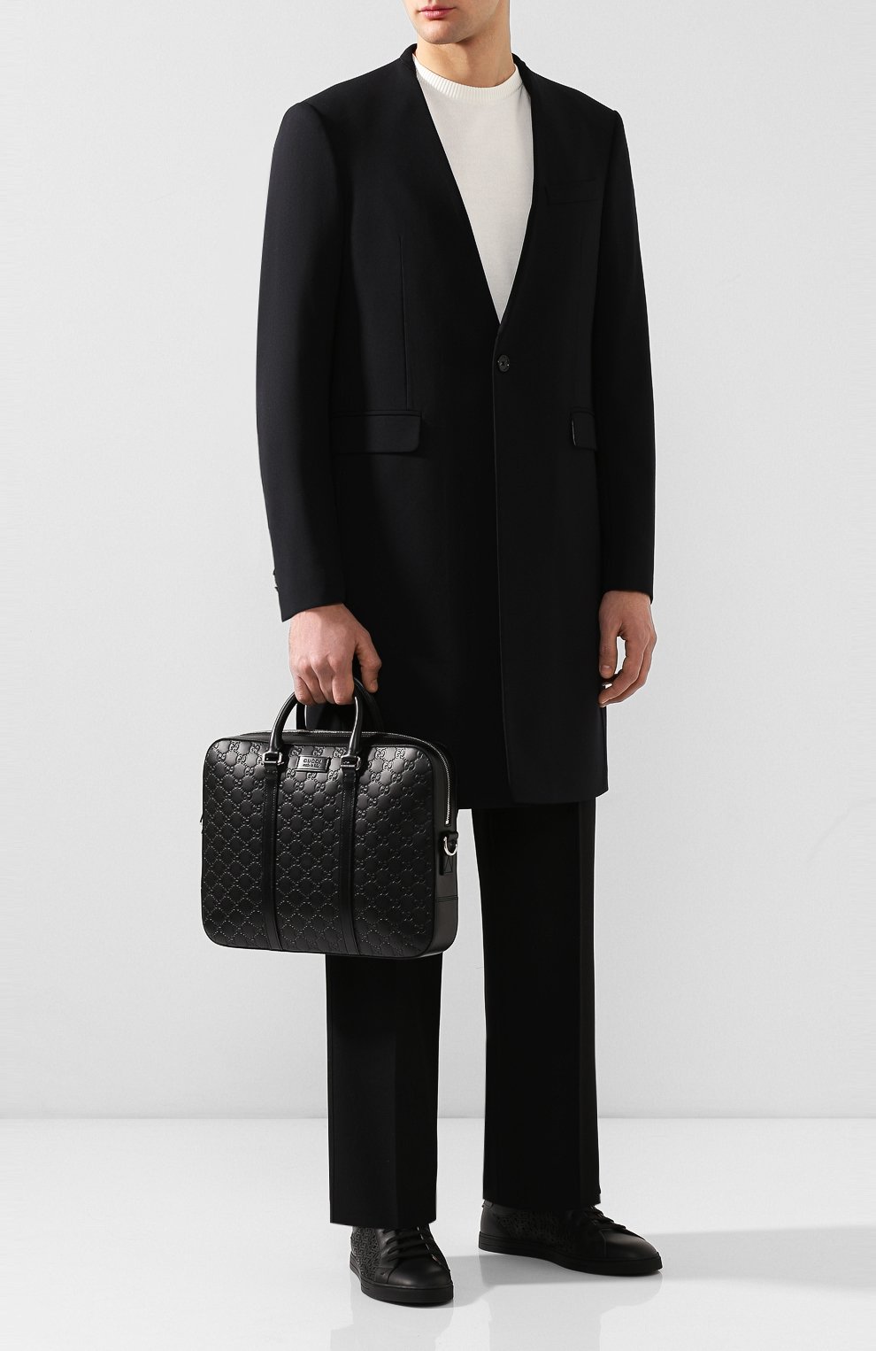 Кожаная сумка для ноутбука signature GUCCI, арт. 435322/CWCBN, фото 2