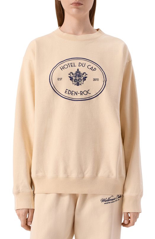 Хлопковый свитшот Sporty and Rich ST07160621CR01 Кремовый  ST07160621CR01 Фото 3